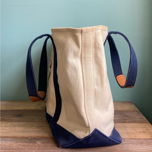 Polo Ralph Lauren Big Pony Canvas and Leather Tote Bag - Picture 3 of 14